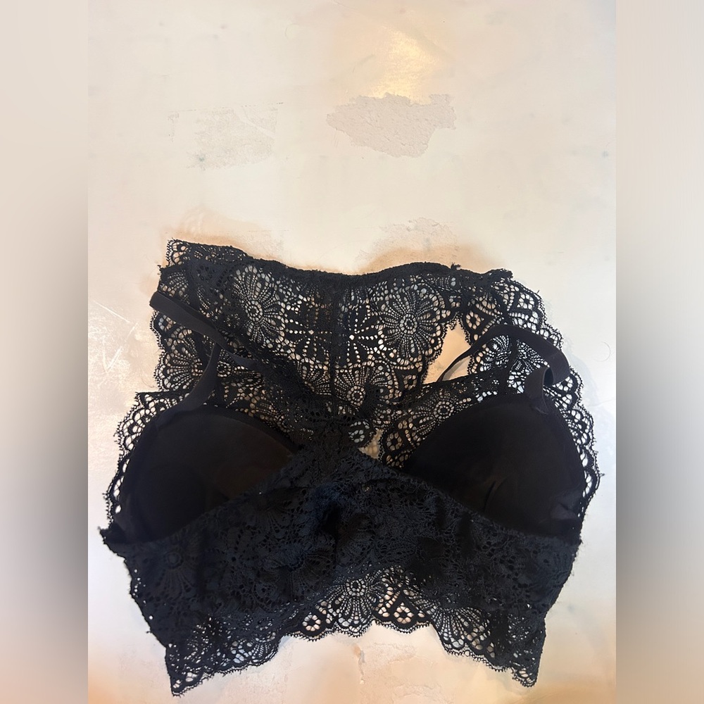 Black party lace bralette top